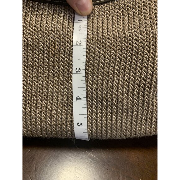 The Sak Crochet Woven Shoulder Hand Bag In Brown Tan With Leather Accents - Picture 7 of 9
